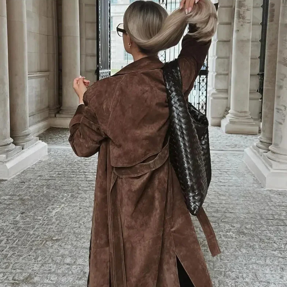 Esmé | Elegant Suede Long Coat